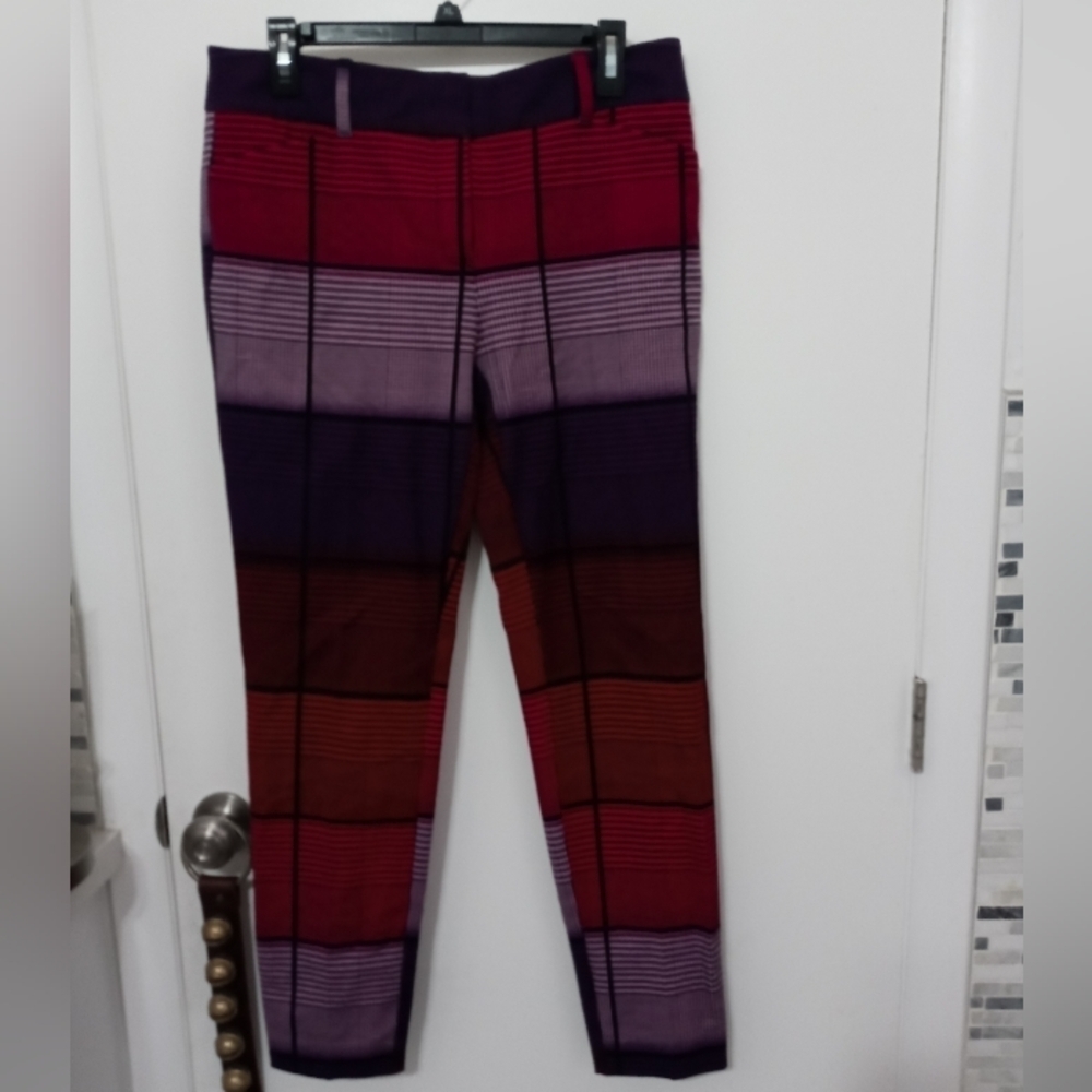 7Th Ave Design Studio Colorful Houndstooth Stretch Dress Pants Sz 8